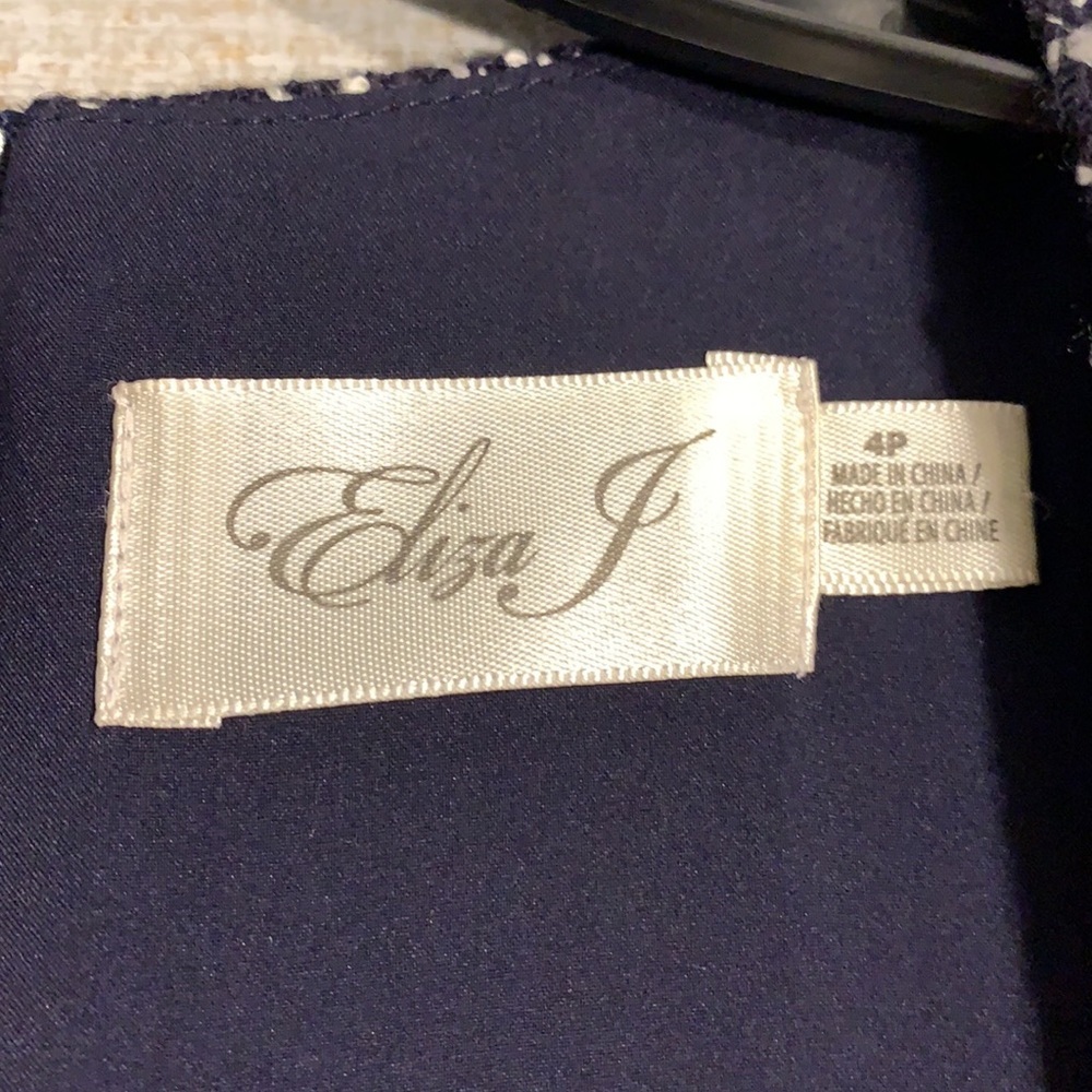 Eliza J Sparkly Tweed Blue and White Dress - Picture 6 of 9